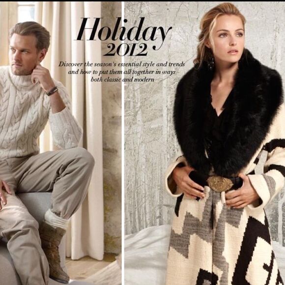 Ralph Lauren Ivory & Black Hand-knit Southwestern Blanket Stitch Knit Tunic - Picture 4 of 16